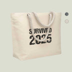 Strand- & Einkaufstasche „Survived 2025“ – robust & mit Statement