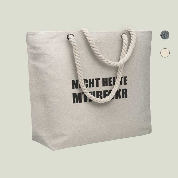 Strand- & Einkaufstasche „Nicht heute mthrfckr“ – Statement & Funktion