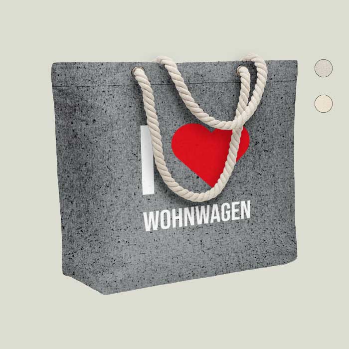 Strand- & Einkaufstasche „I love Wohnwagen“ – perfekt für unterwegs