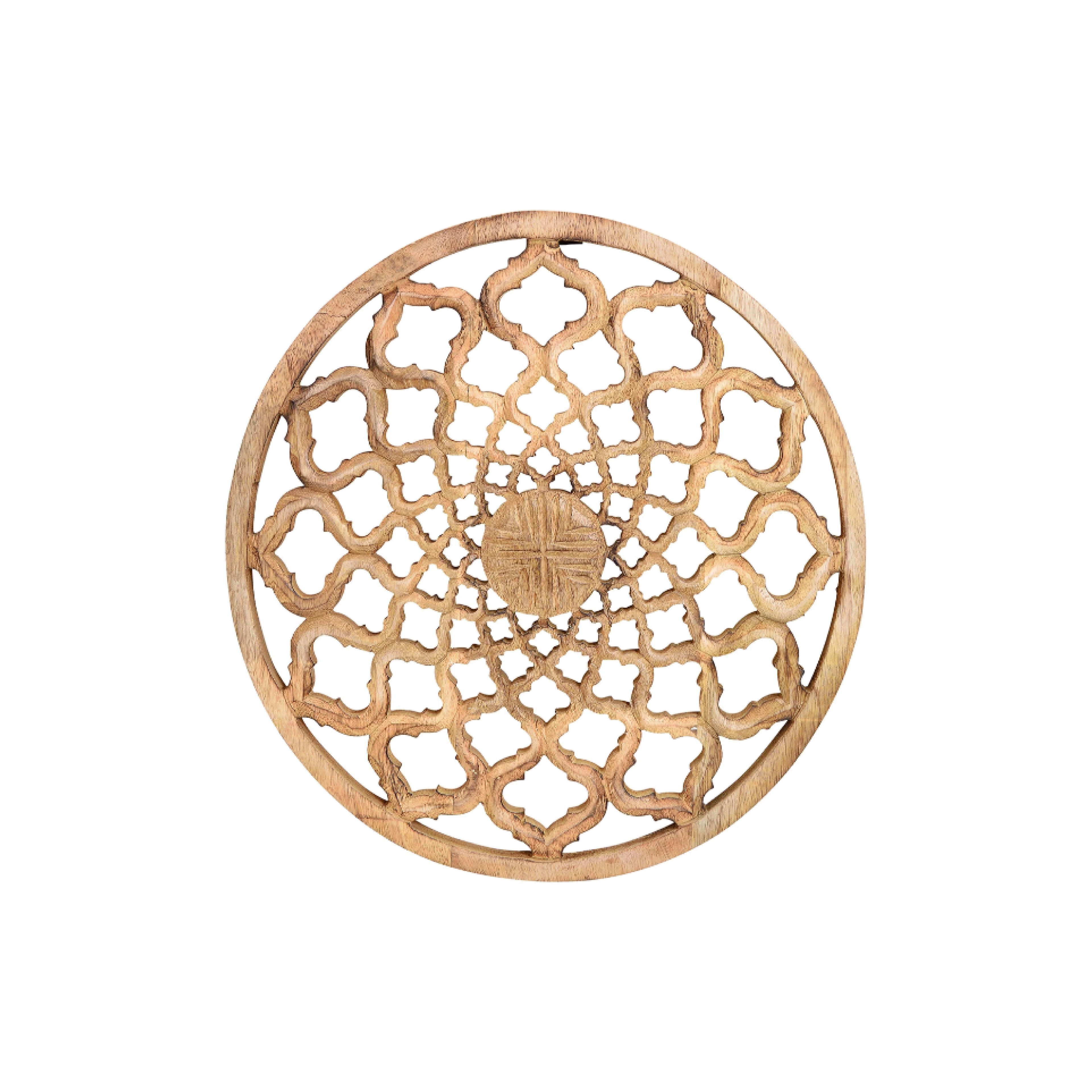 Wandhänger Blumenmotiv aus Mangoholz
