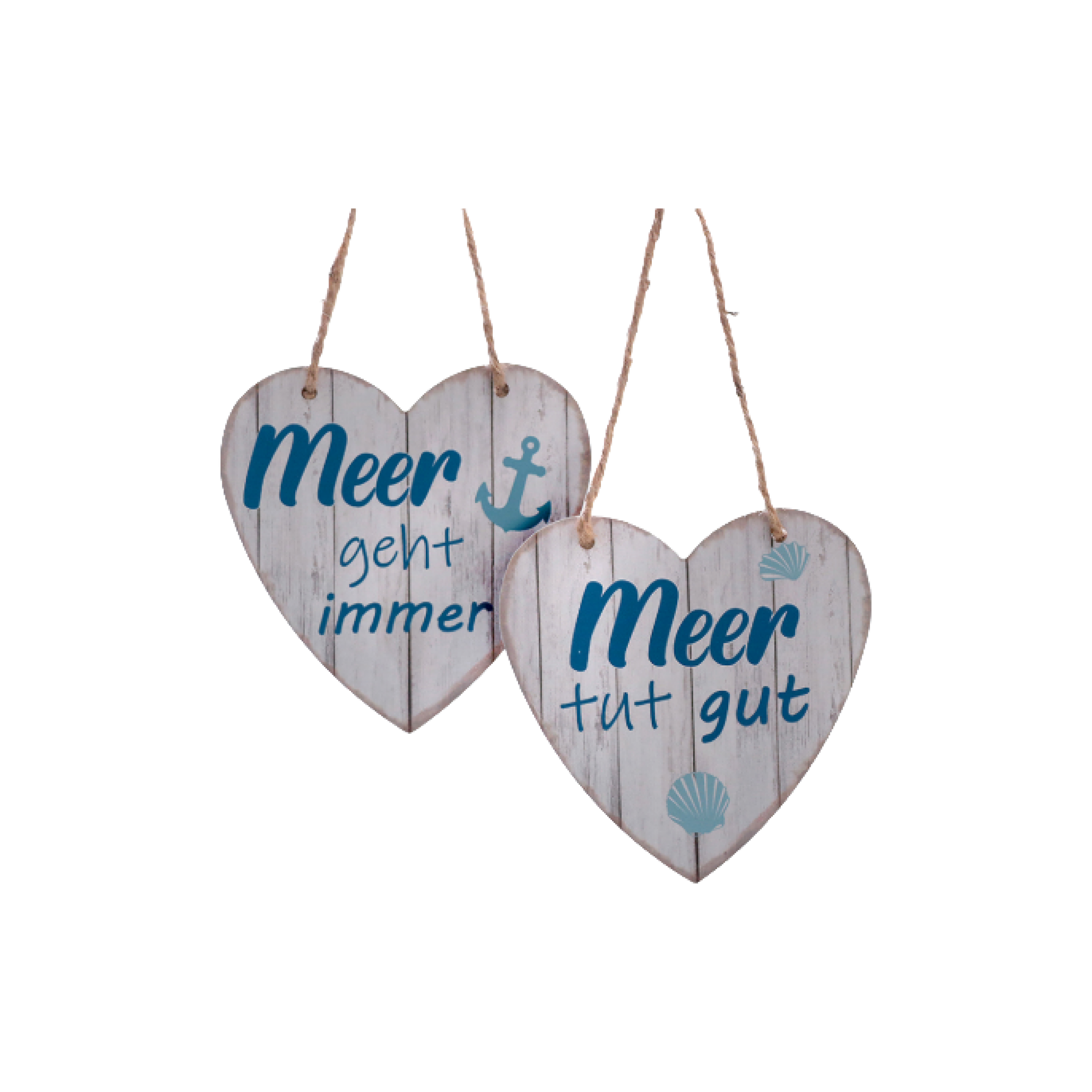 Herz aus Holz zum Hängen 2 Motive