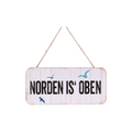 Holzschild "Norden is oben"