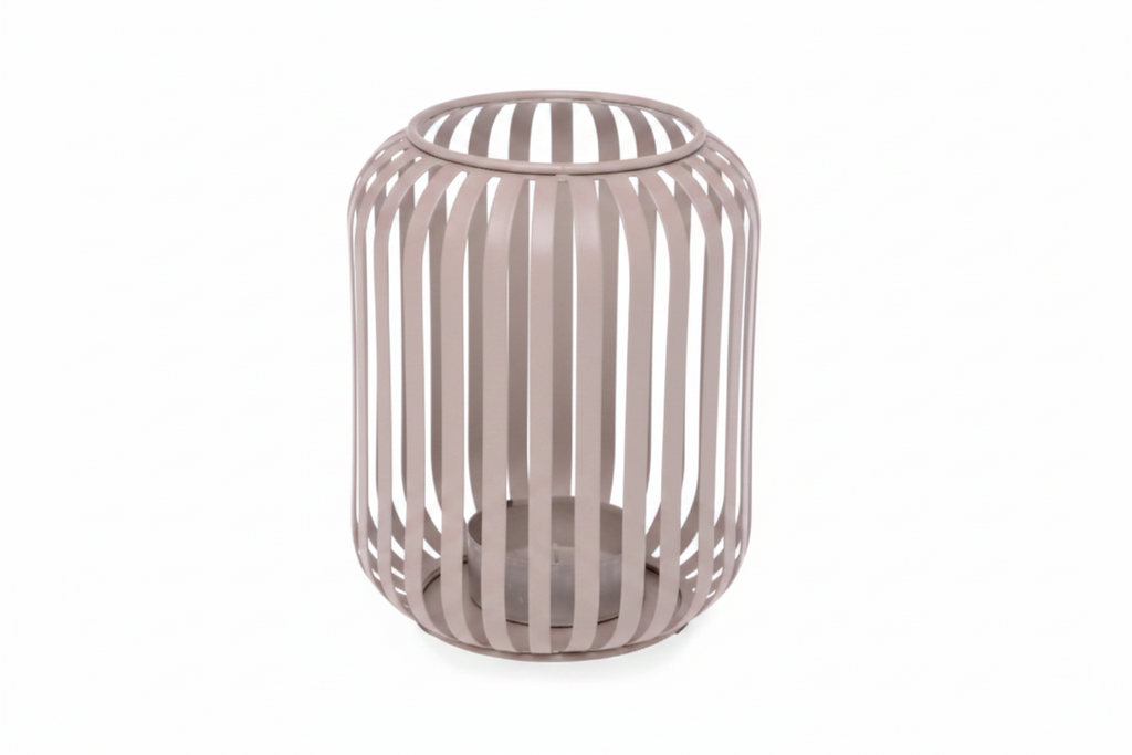 Laterne aus Metall in Taupe